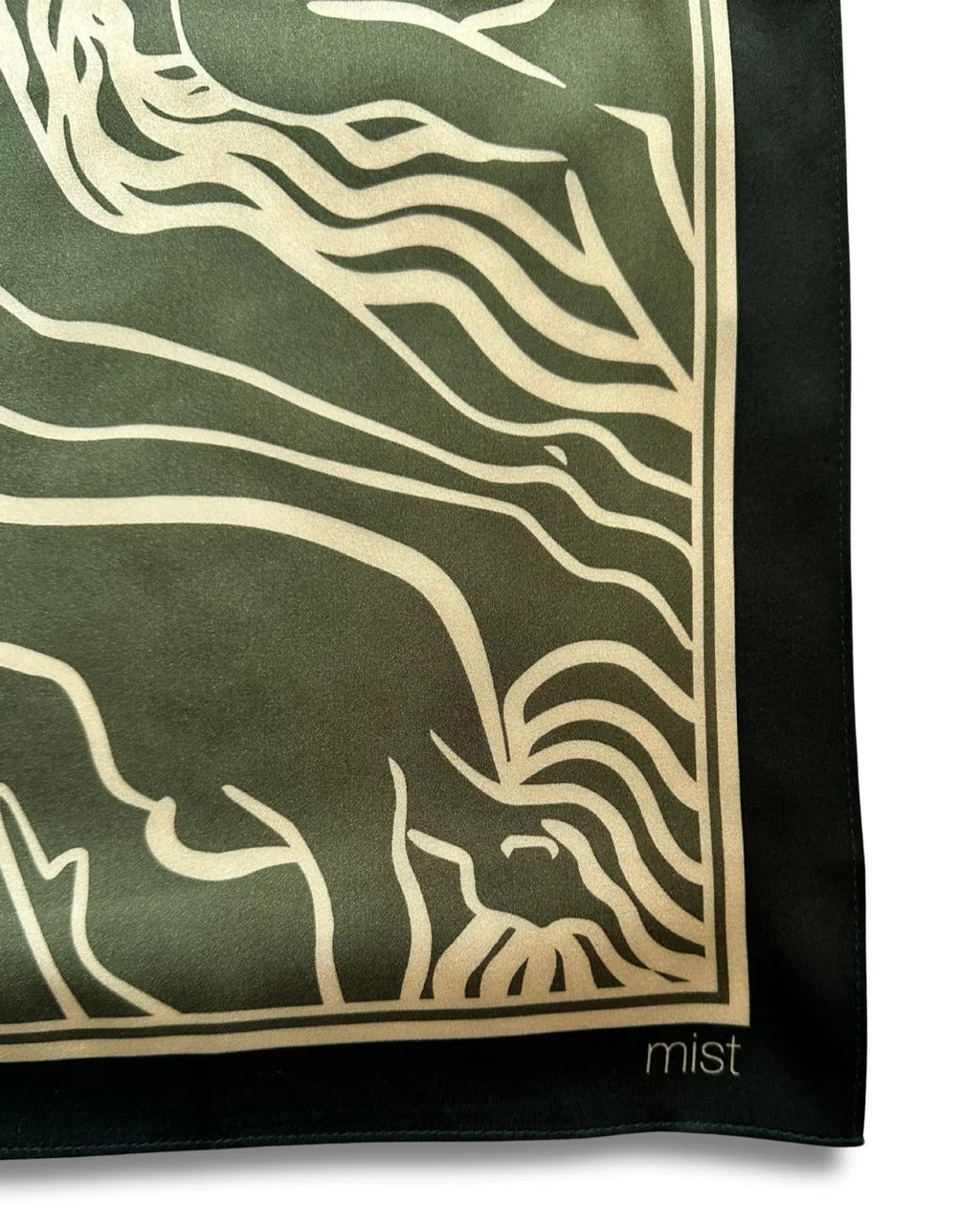 Ladies silk scarf army