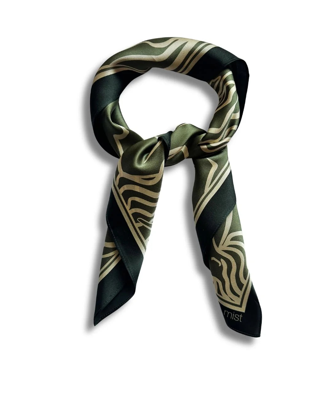 Ladies silk scarf army