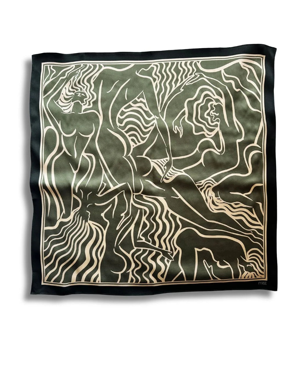 Ladies silk scarf army