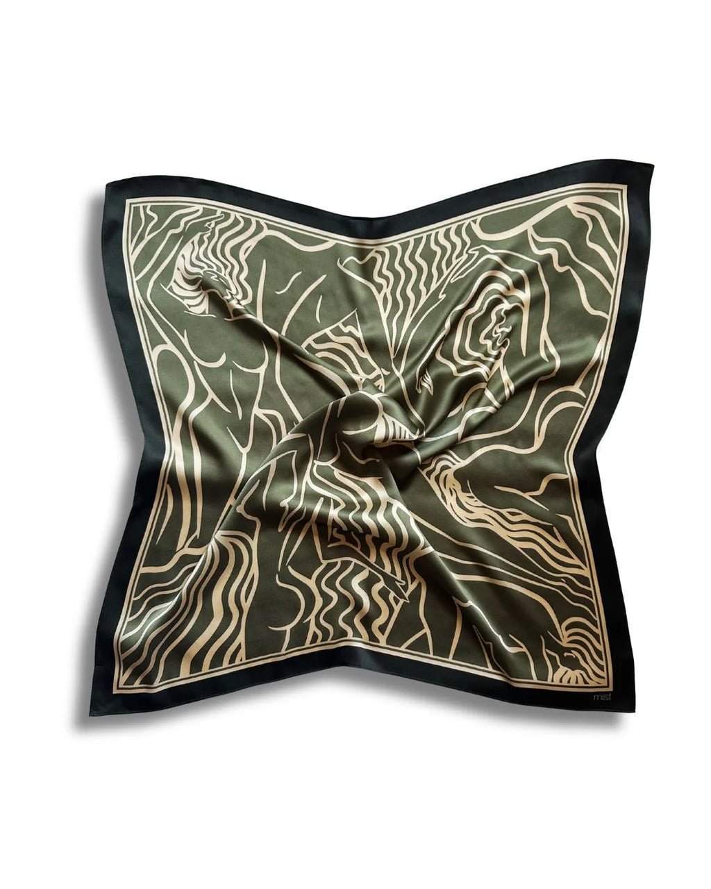 Ladies silk scarf army