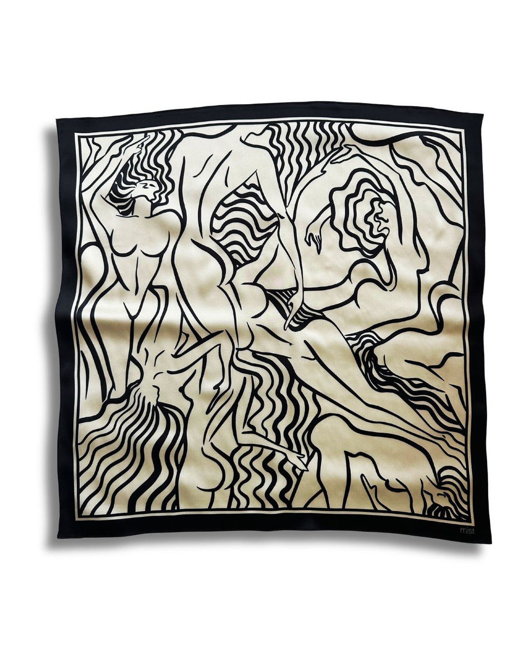 Ladies silk scarf beige