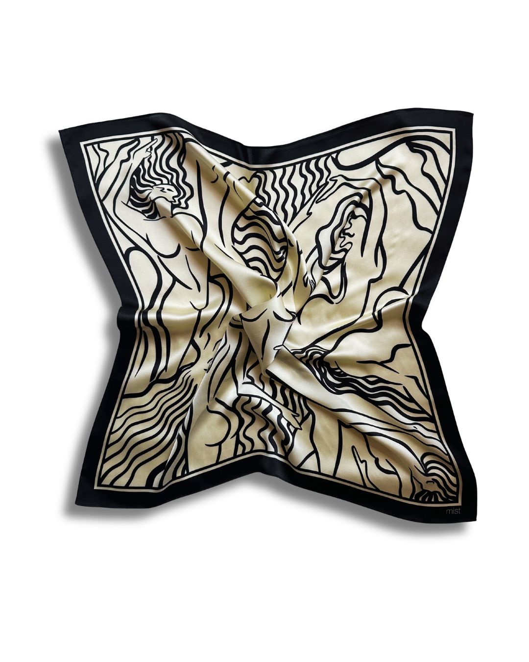Ladies silk scarf beige