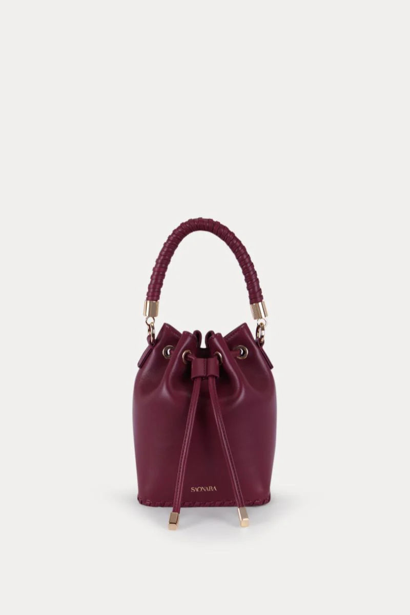 Mini Bucket Bag Berry Leather