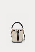 Mini Bucket Bag Black Linen