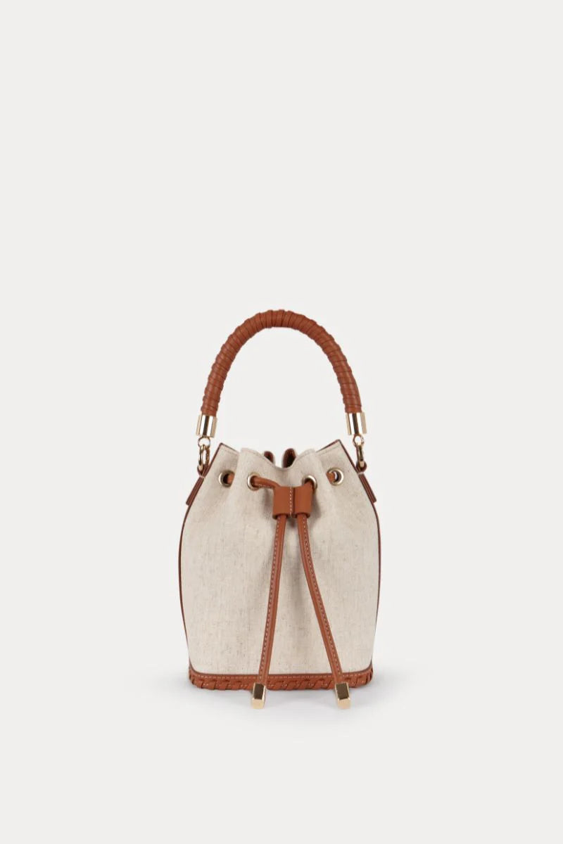 Mini Bucket Bag Caramel Linen