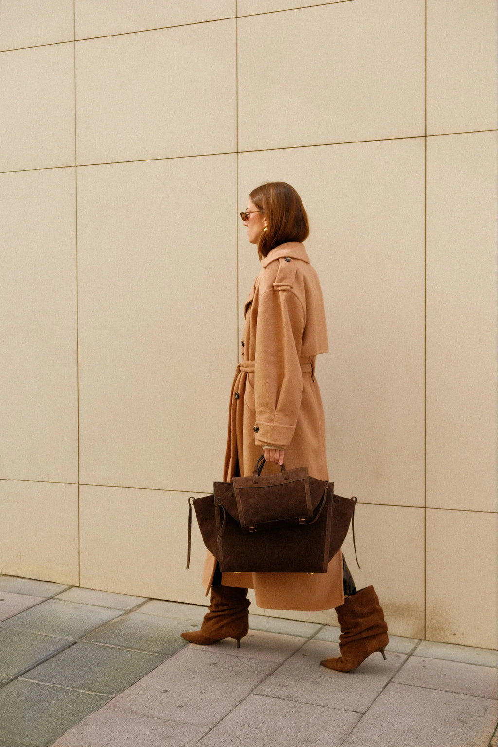 Shopping Tote Suede Chocolat