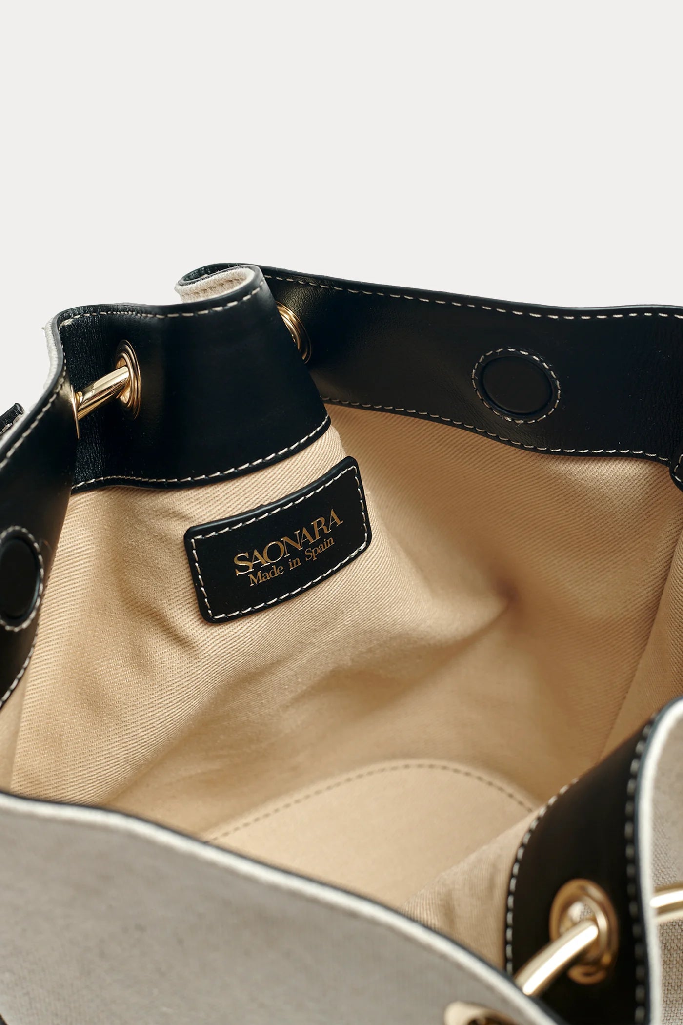 Mini Capazo Bag Black Linen